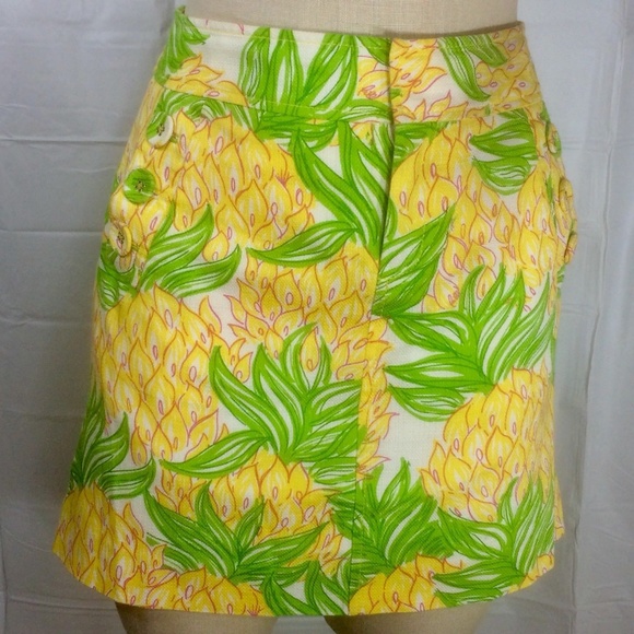 Lilly Pulitzer Skirt Sz 2 Pineapple Tropical Fruit - Picture 8 of 8